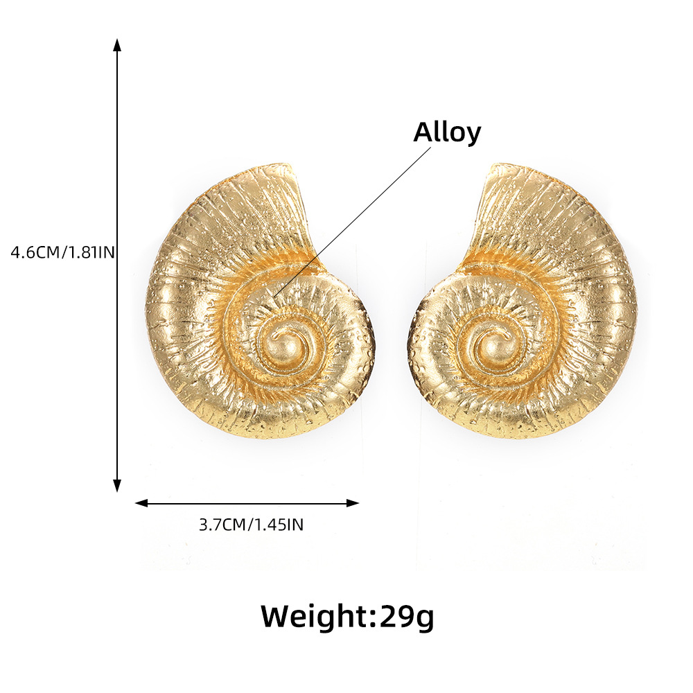 Exaggerated Personality Big Conch Stud Earrings