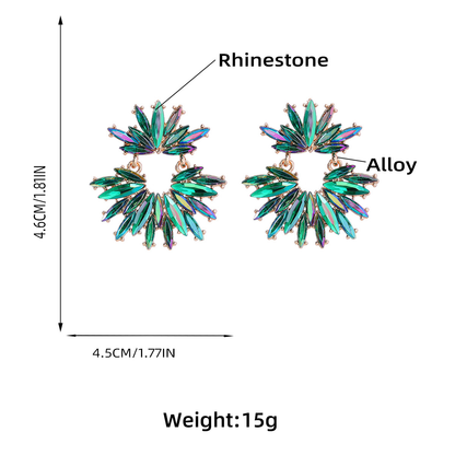 Luxury Geometric Rhinestone Pendants Earrings Bohemian Jewelry