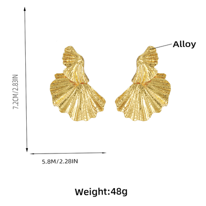 Ginkgo Leaf Pendant Earrings  Exaggerate Irregular Big Dangle Earrings