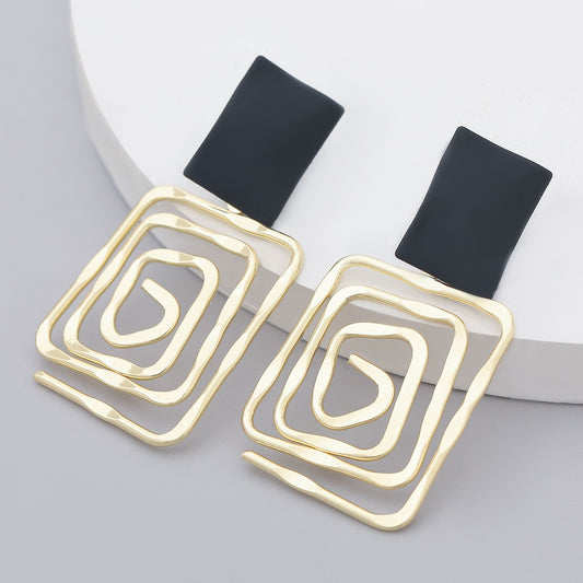 Retro Simple Metal Geometric Earrings
