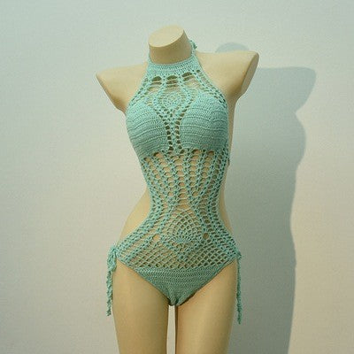 Halter Hollow Out Crochet Bikini