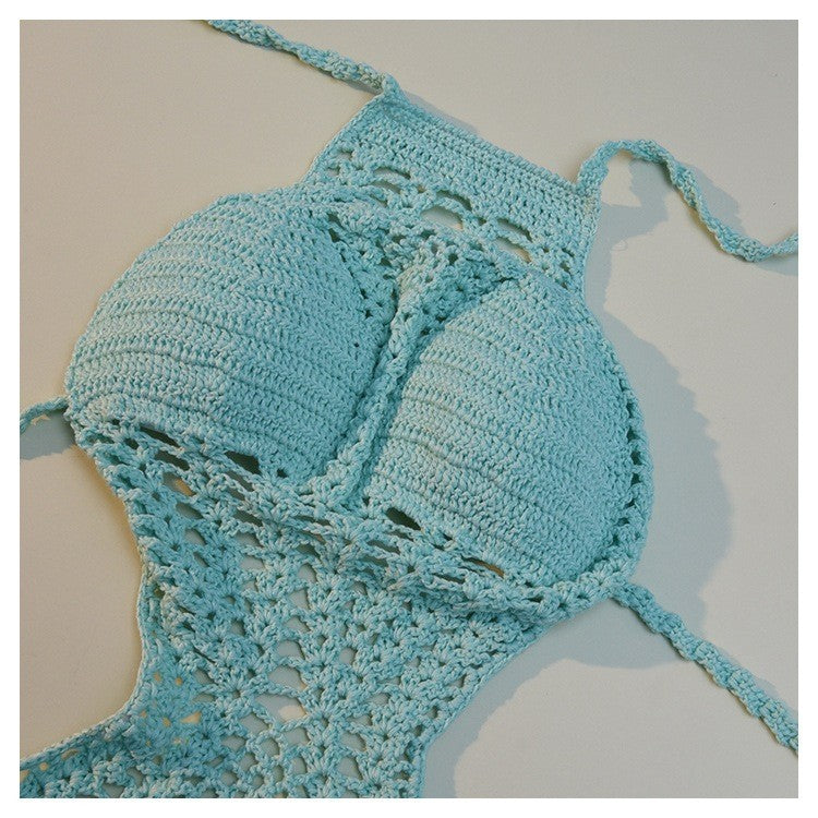 Halter Hollow Out Crochet Bikini