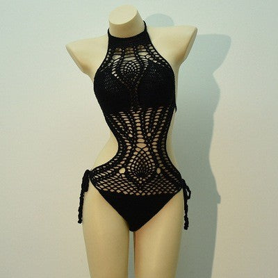 Halter Hollow Out Crochet Bikini