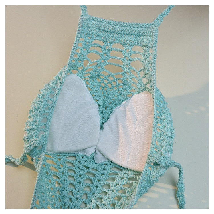 Halter Hollow Out Crochet Bikini