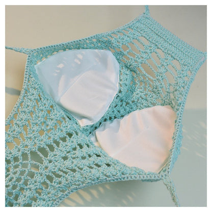 Halter Hollow Out Crochet Bikini