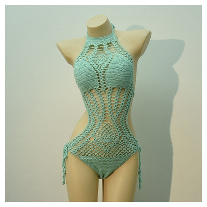 Halter Hollow Out Crochet Bikini