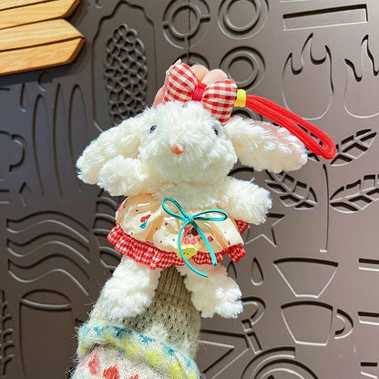 Plush Lop Ears Rabbit Doll Pendant Keychain