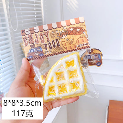 Squishy Kids Food Waffle Bread Donuts Slow Rising Squeeze Stress Relief Toys