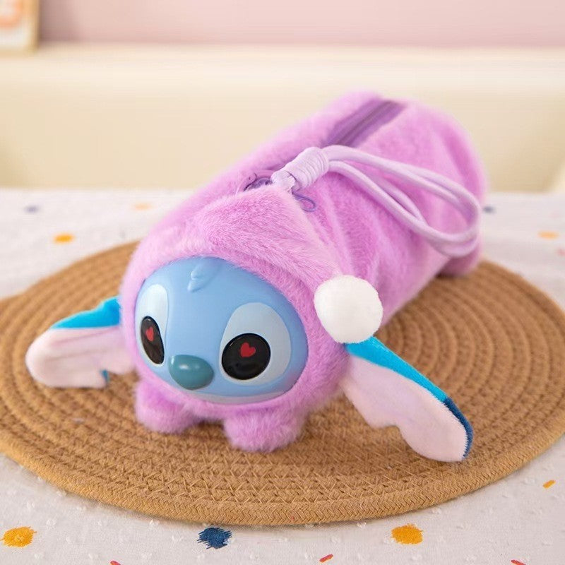 Disney Stitch Labubu Plush Pencil Case Anime Kawaii