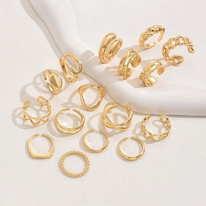 Punk-Style Alloy Electroplated Irregular Exaggerated Ring