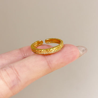 Fashion Gold Plated Butterfly Flower Finger Ring Birthday Gifts