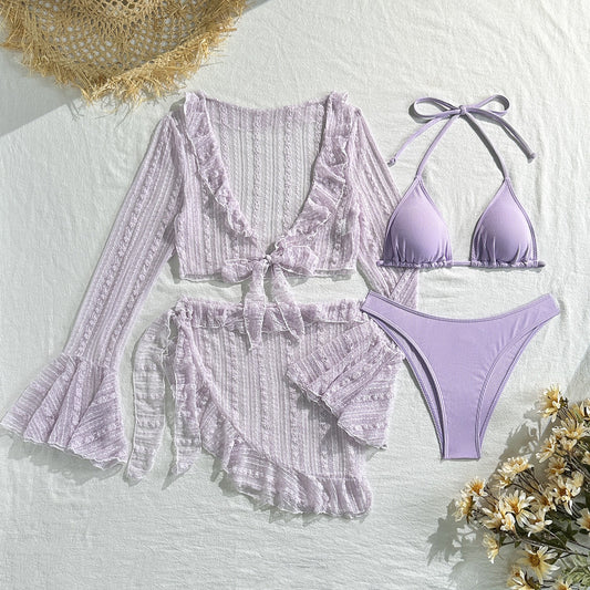 Four-piece Long-sleeve Cover-up Swimwear
