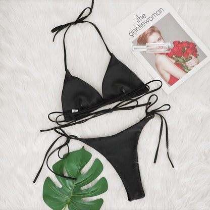 Wrap Around Halter Micro Diamond Bikini