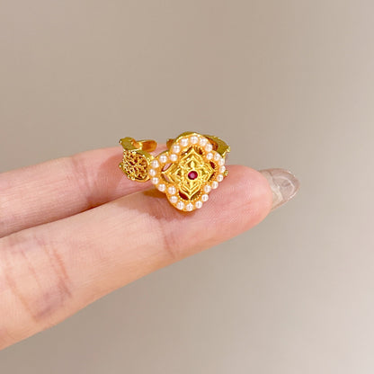 Fashion Gold Plated Butterfly Flower Finger Ring Birthday Gifts