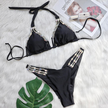 Rhinestone Luxury Crystal String Bikini Set