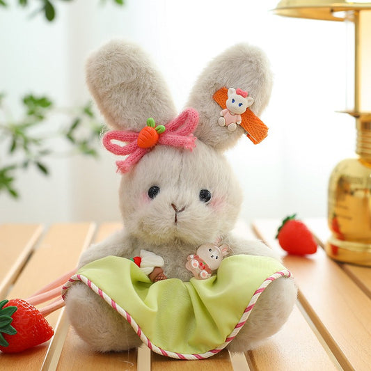 Cute Bear Rabbit With Dress Plush Pendant Keyrings