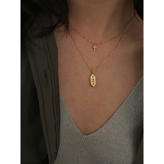 Women Cross Pendant Necklace Simple Temperament