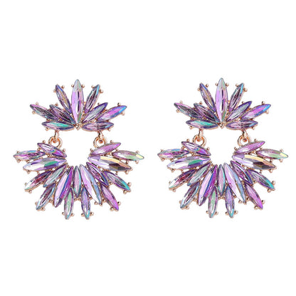 Luxury Geometric Rhinestone Pendants Earrings Bohemian Jewelry