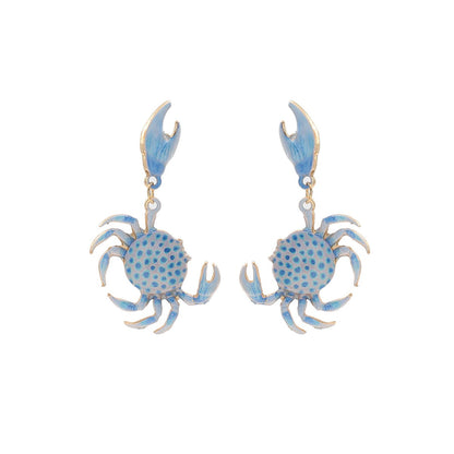 Summer Beach Leisure Alloy Cute Crab Shape Earrings