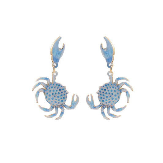 Summer Beach Leisure Alloy Cute Crab Shape Earrings