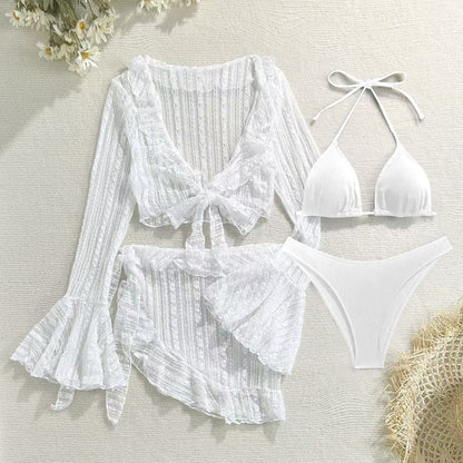 Four-piece Long-sleeve Cover-up Swimwear