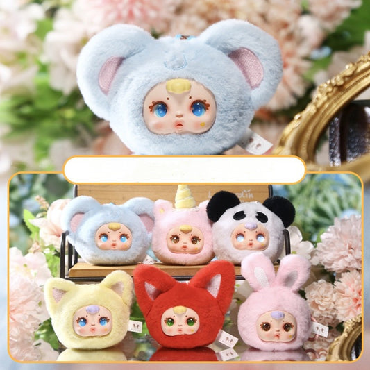 Animal plush keychain blind box doll bag pendant backpack gift.