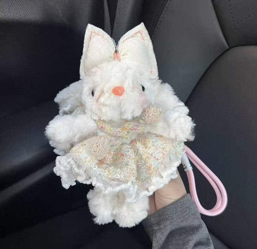 Flower Rabbit Plush Stuffed Pendant Backpack Decoration Plush Doll