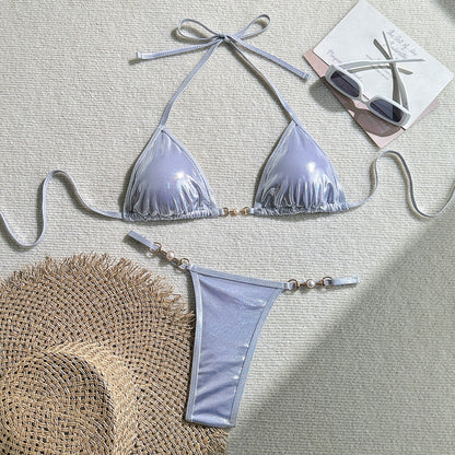 Shiny Color Micro Pearls Bikini