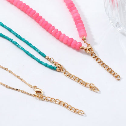 3pcs/set Shell Sea Star Sun Conch Bead Heart Crab Necklace Exaggerated Jewelry