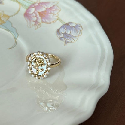 Fashion Gold Plated Butterfly Flower Finger Ring Birthday Gifts