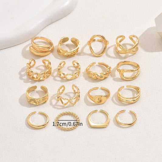 Punk-Style Alloy Electroplated Irregular Exaggerated Ring