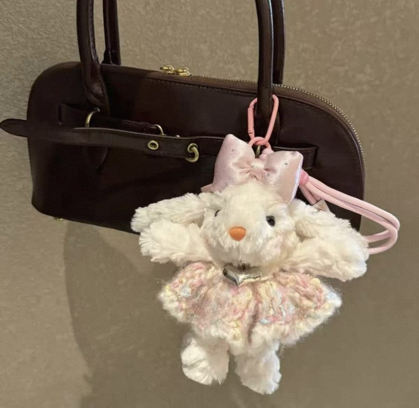 Flower Rabbit Plush Stuffed Pendant Backpack Decoration Plush Doll