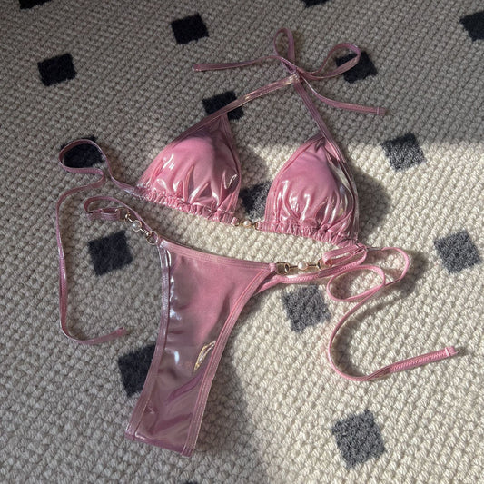 Shiny Color Micro Pearls Bikini