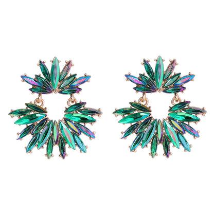 Luxury Geometric Rhinestone Pendants Earrings Bohemian Jewelry