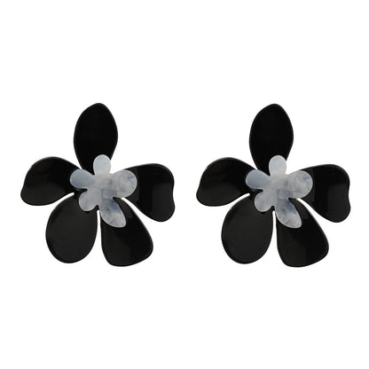 Large Acrylic Flower Earrings Big Statement Exaggerated Jewelry