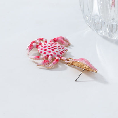 Summer Beach Leisure Alloy Cute Crab Shape Earrings