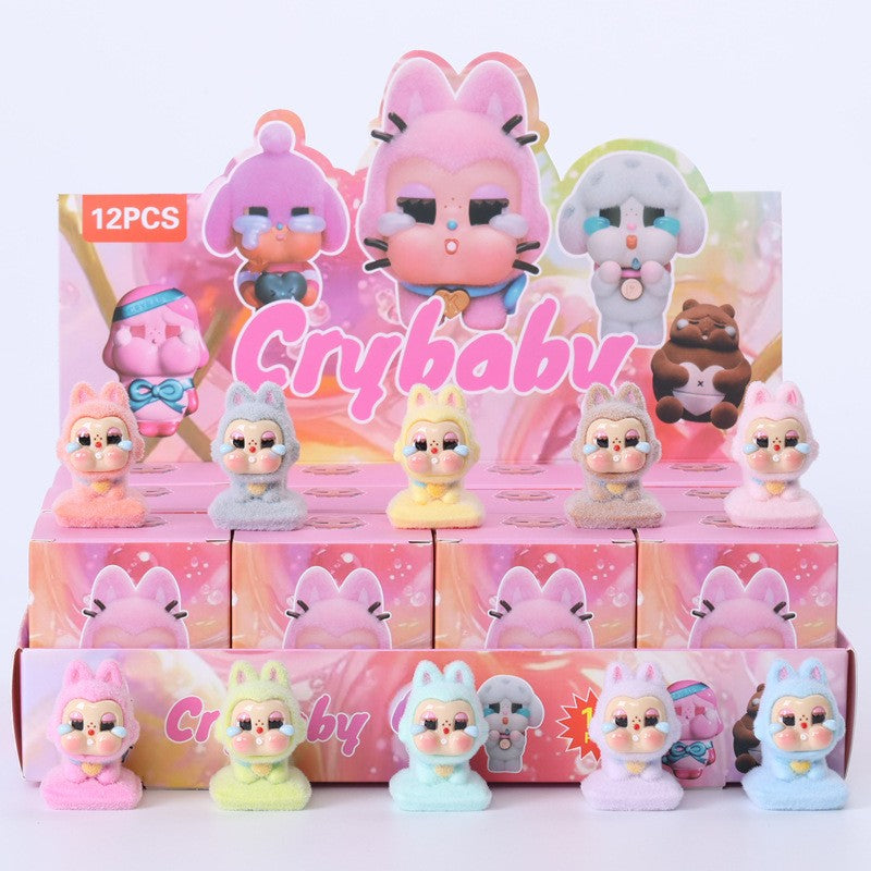 12 pcs Mini Flocked Cute Dolls Blind Box Children's Toy