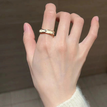 Fashion Gold Plated Butterfly Flower Finger Ring Birthday Gifts