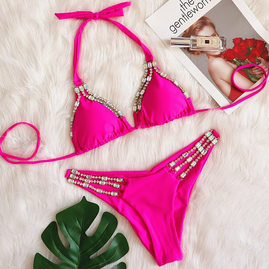 Rhinestone Luxury Crystal String Bikini Set
