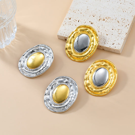 Exaggerated Large Round Circle Stud Earrings Piercing Earring Steampunk