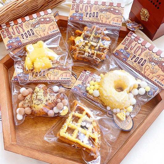 Squishy Kids Food Waffle Bread Donuts Slow Rising Squeeze Stress Relief Toys