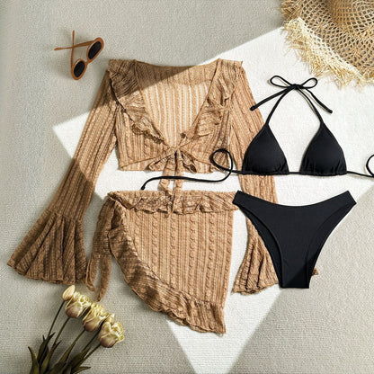 Four-piece Long-sleeve Cover-up Swimwear