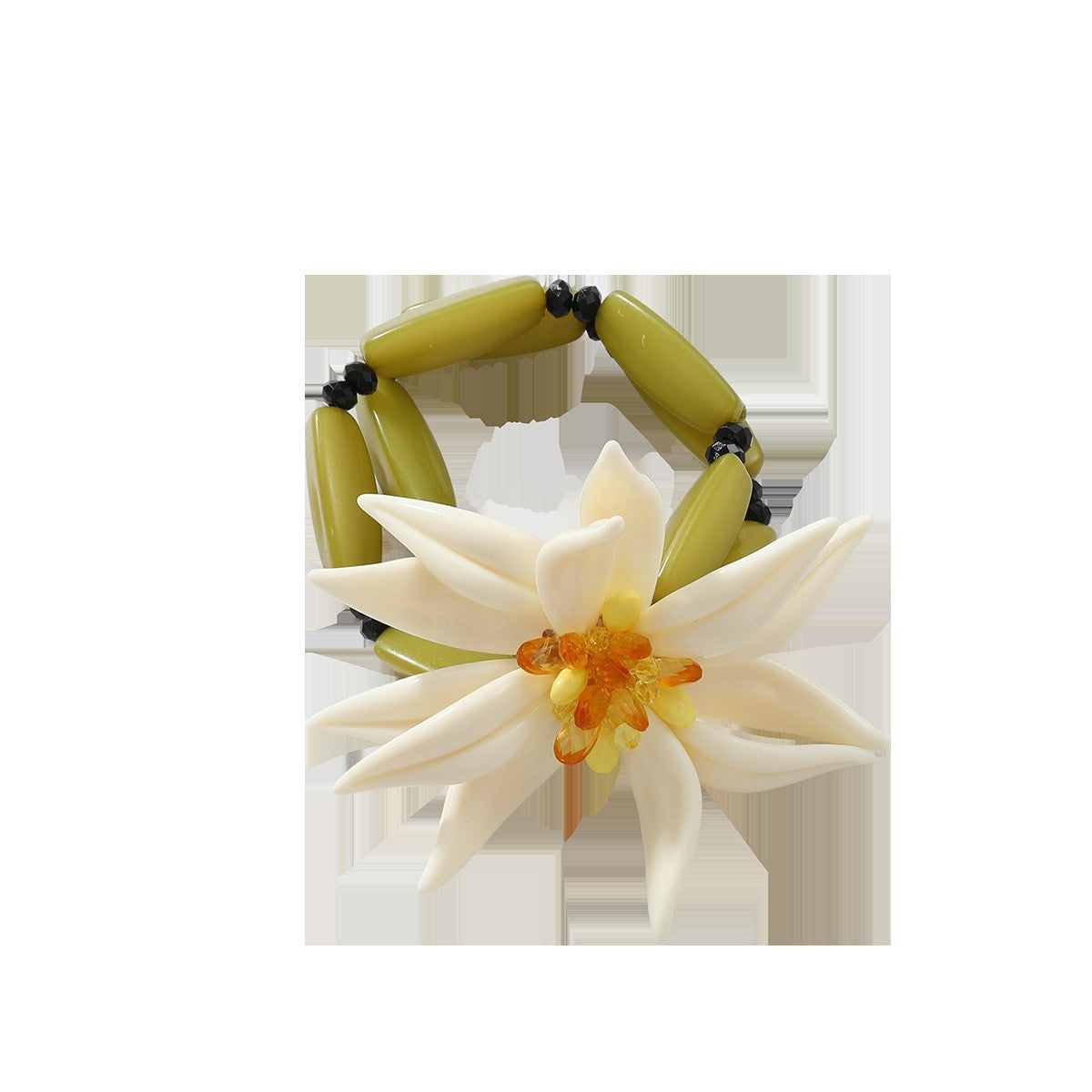 Handmade Beaded Large Flower Choker Necklace bracelet ear stud
