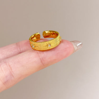 Fashion Gold Plated Butterfly Flower Finger Ring Birthday Gifts