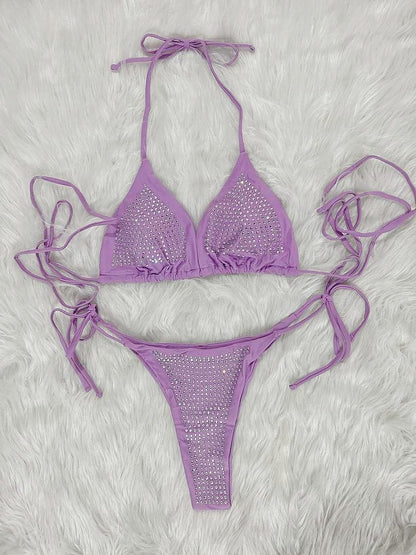 Wrap Around Halter Micro Diamond Bikini