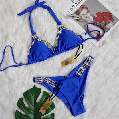 Rhinestone Luxury Crystal String Bikini Set