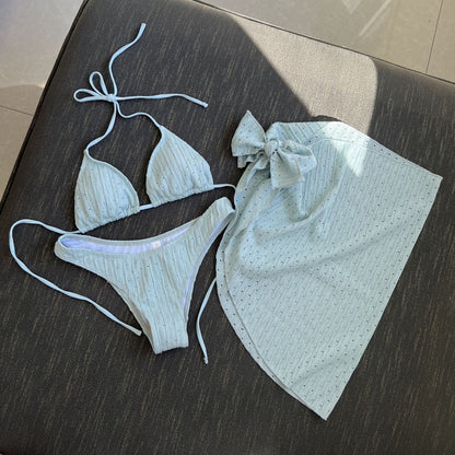 Cover Up Halter Micro 3 Piece Bikini Set