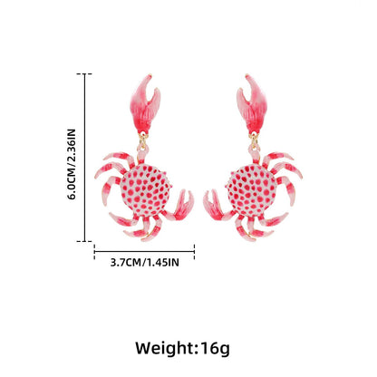 Summer Beach Leisure Alloy Cute Crab Shape Earrings
