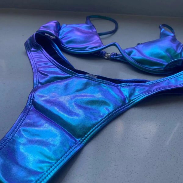 Metallic Purple Bikini--Two-Piece Swimwear - 图片 2