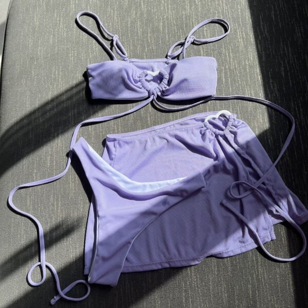 3-Piece Bikini Set with Skirt – Stylish Beachwear